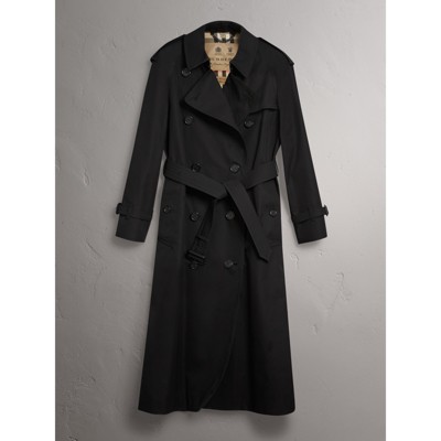 Extra-long Trench Coat in Black 
