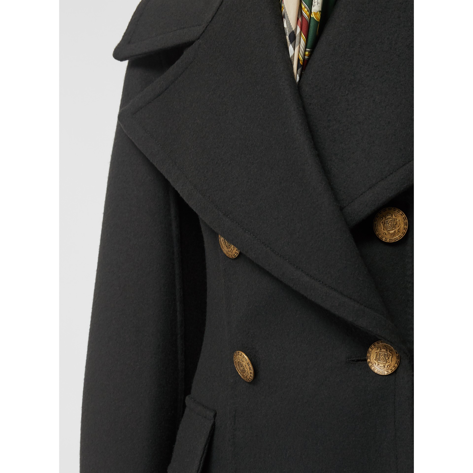 Doeskin Wool Tailored Coat in Dark Forest Green Women Burberry
