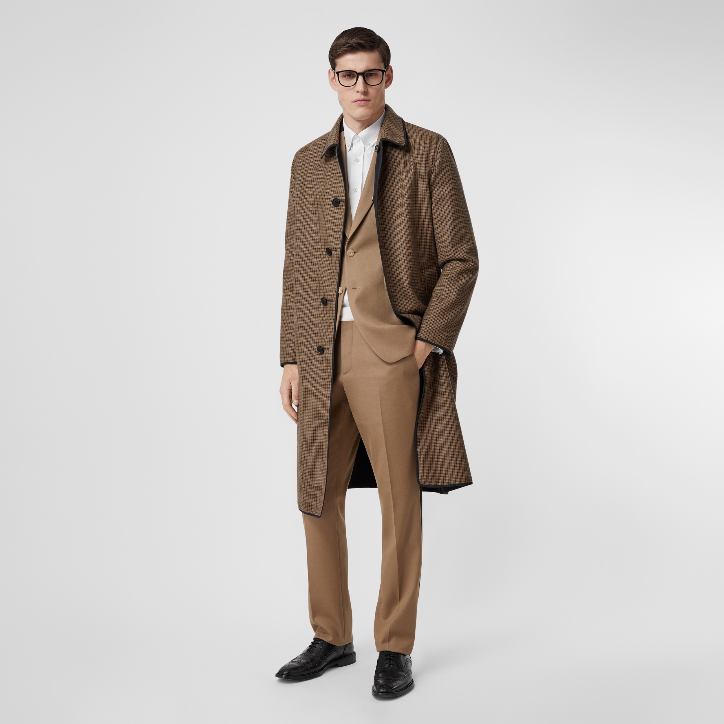 Reversible Check Wool Lab Coat in Beige - Men | Burberry United States