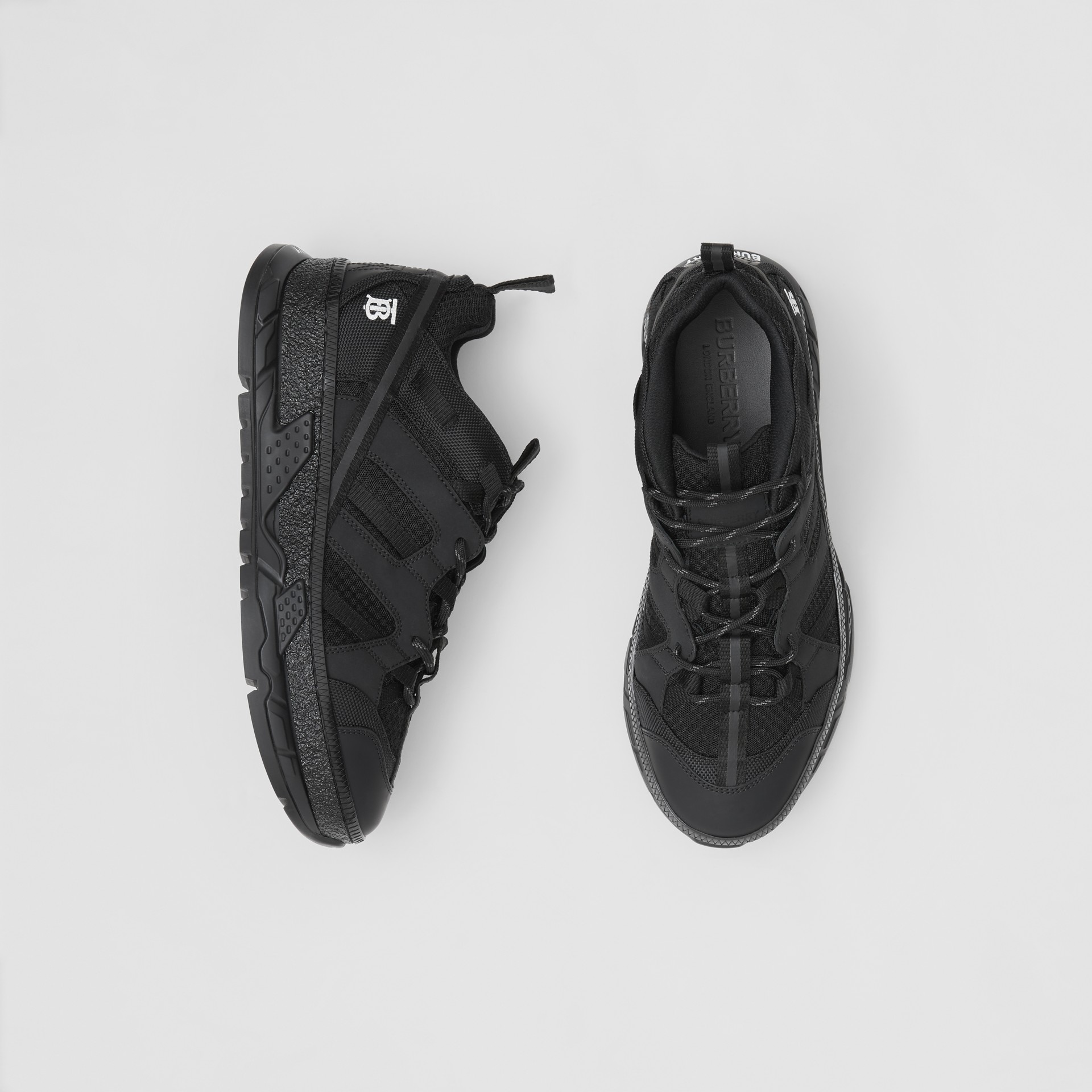 mesh and nubuck union sneakers