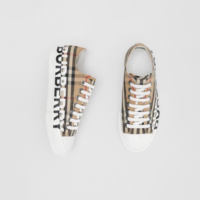 burberry logo print vintage check sneakers