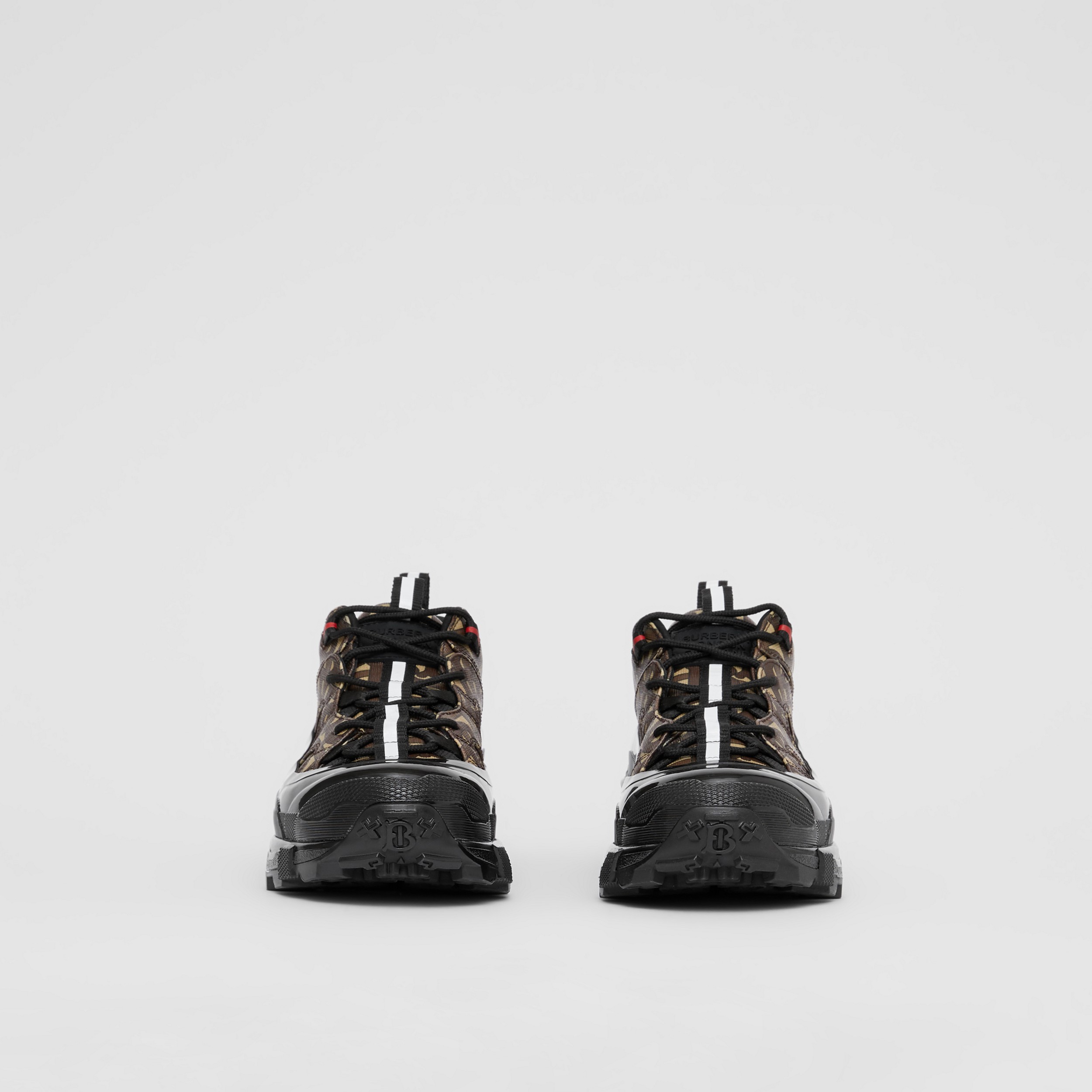 Monogram Print Arthur Sneakers in Bridle Brown - Women | Burberry® Official - 3