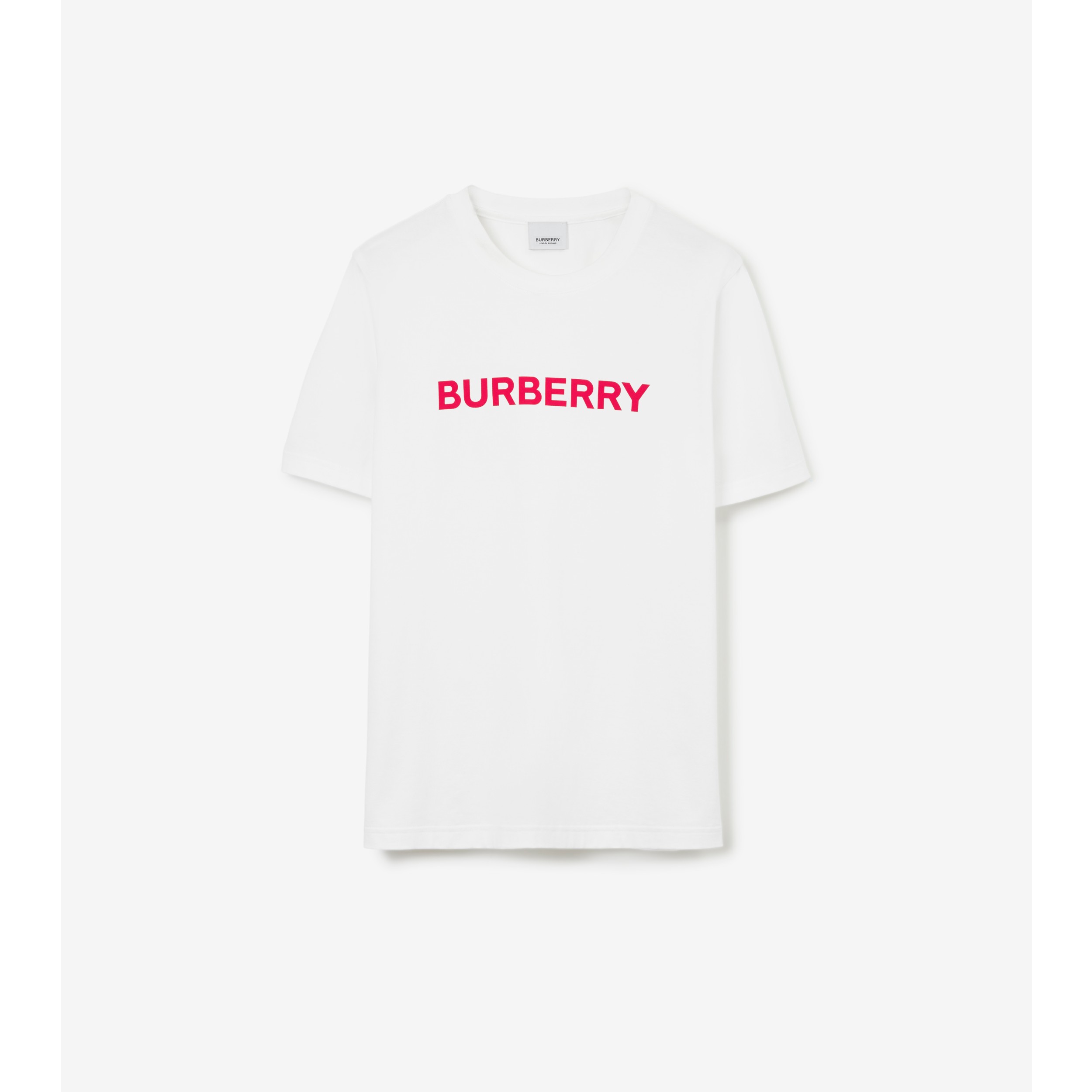 Logo Print Cotton T shirt in White Women Burberry Official