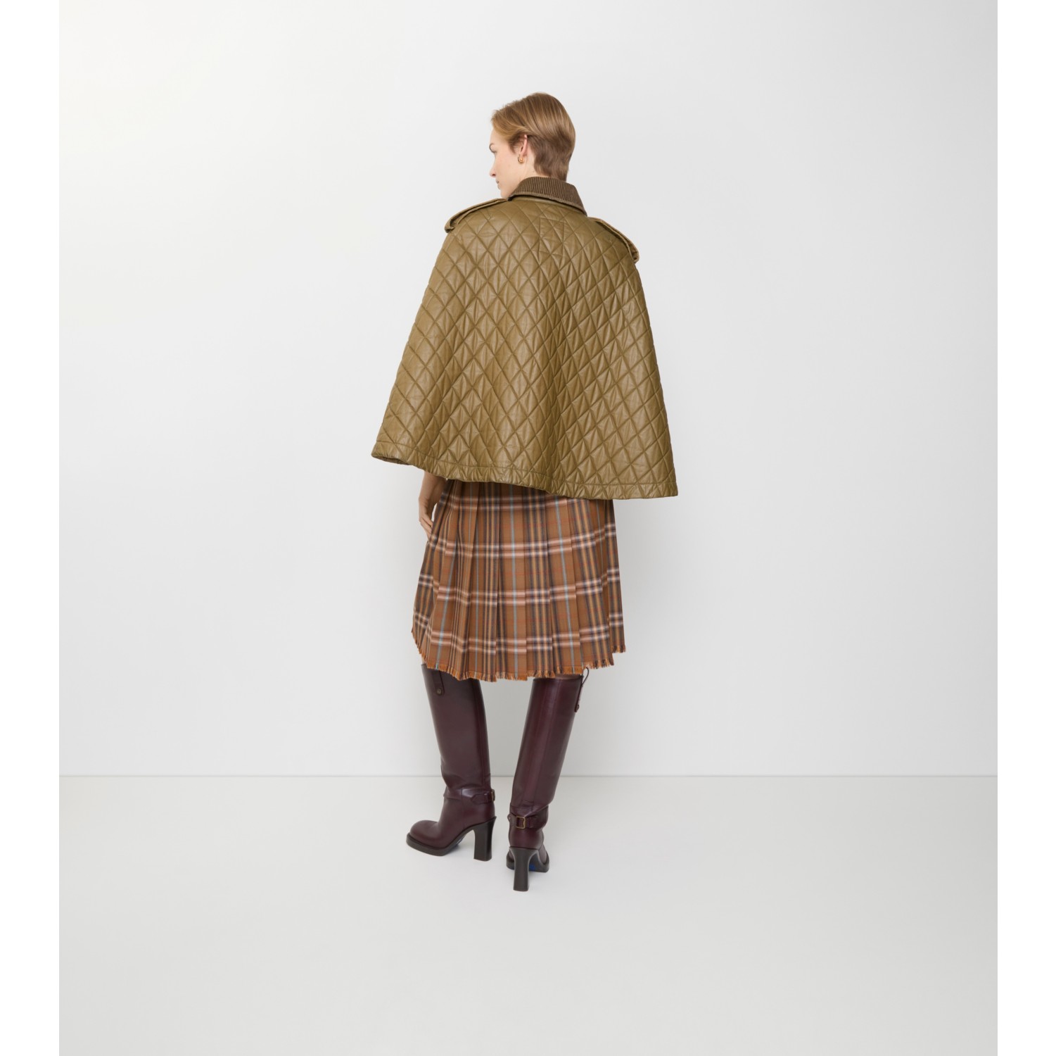 シアリングカラー キルティング コットン ヒース ケープ (ウォーラス