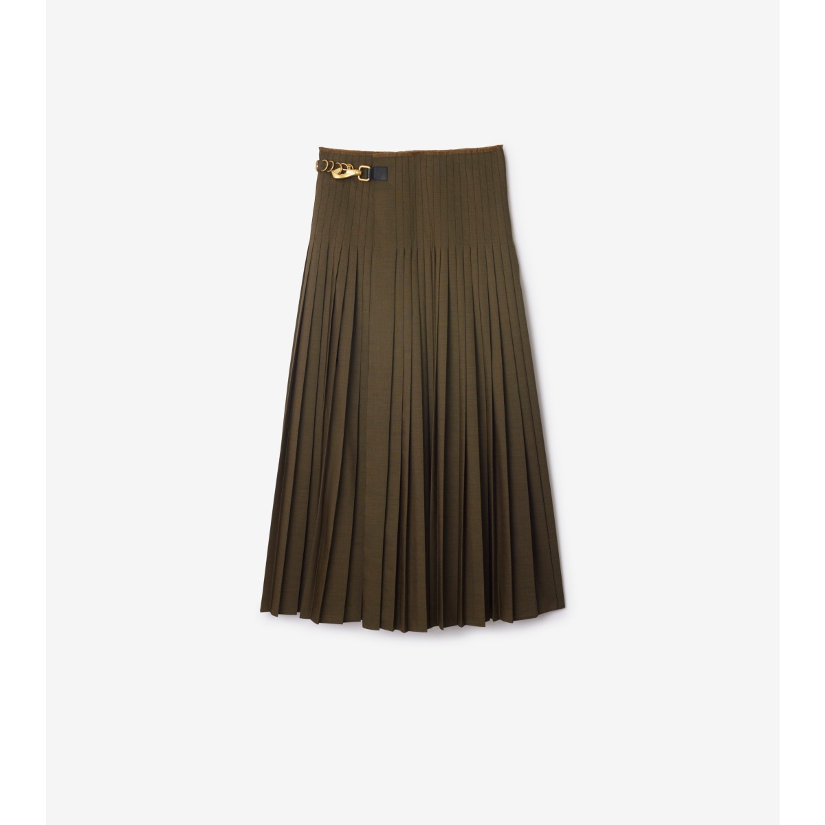 Shop Burberry Wool Mohair Maxi Kilt In Kindle Melange