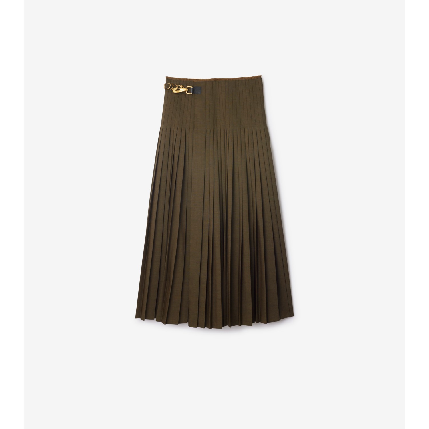 Saia kilt maxi de lã e mohair