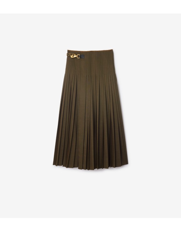 Saia kilt maxi de lã e mohair