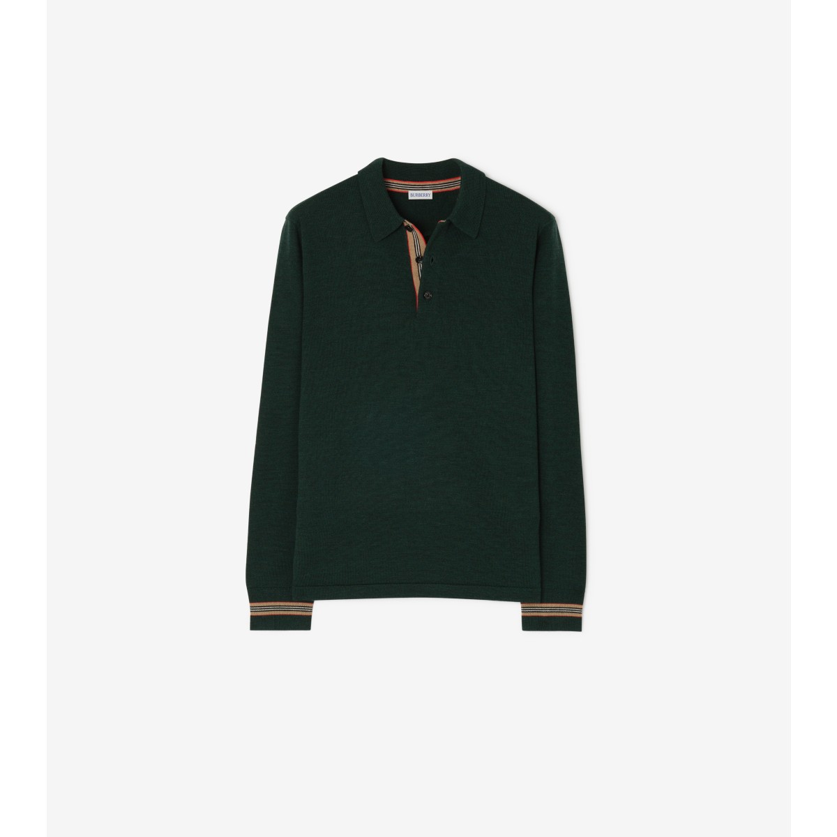  Stripe Long-sleeve Polo Shirt