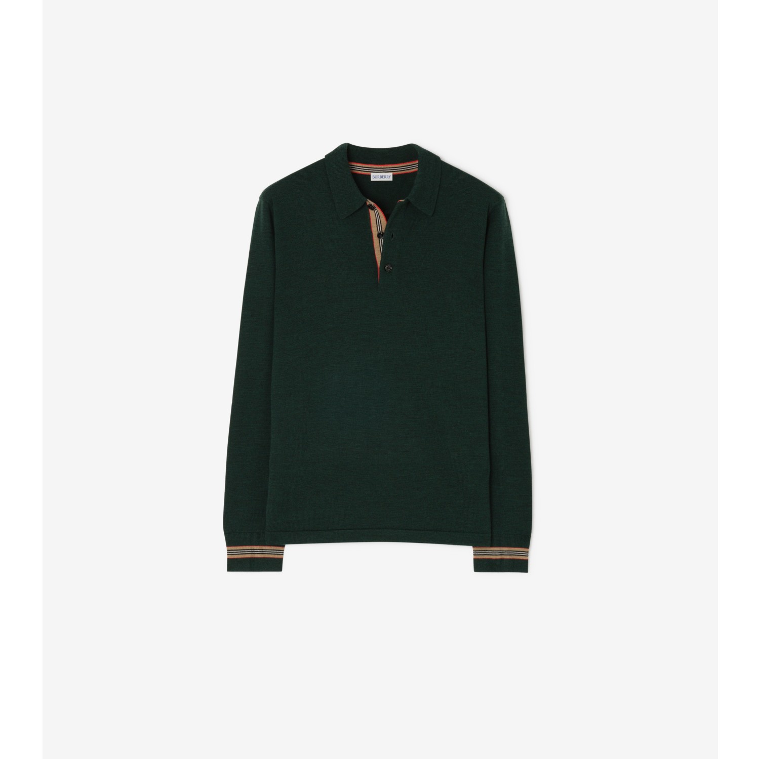 Long-sleeve Wool Polo Shirt