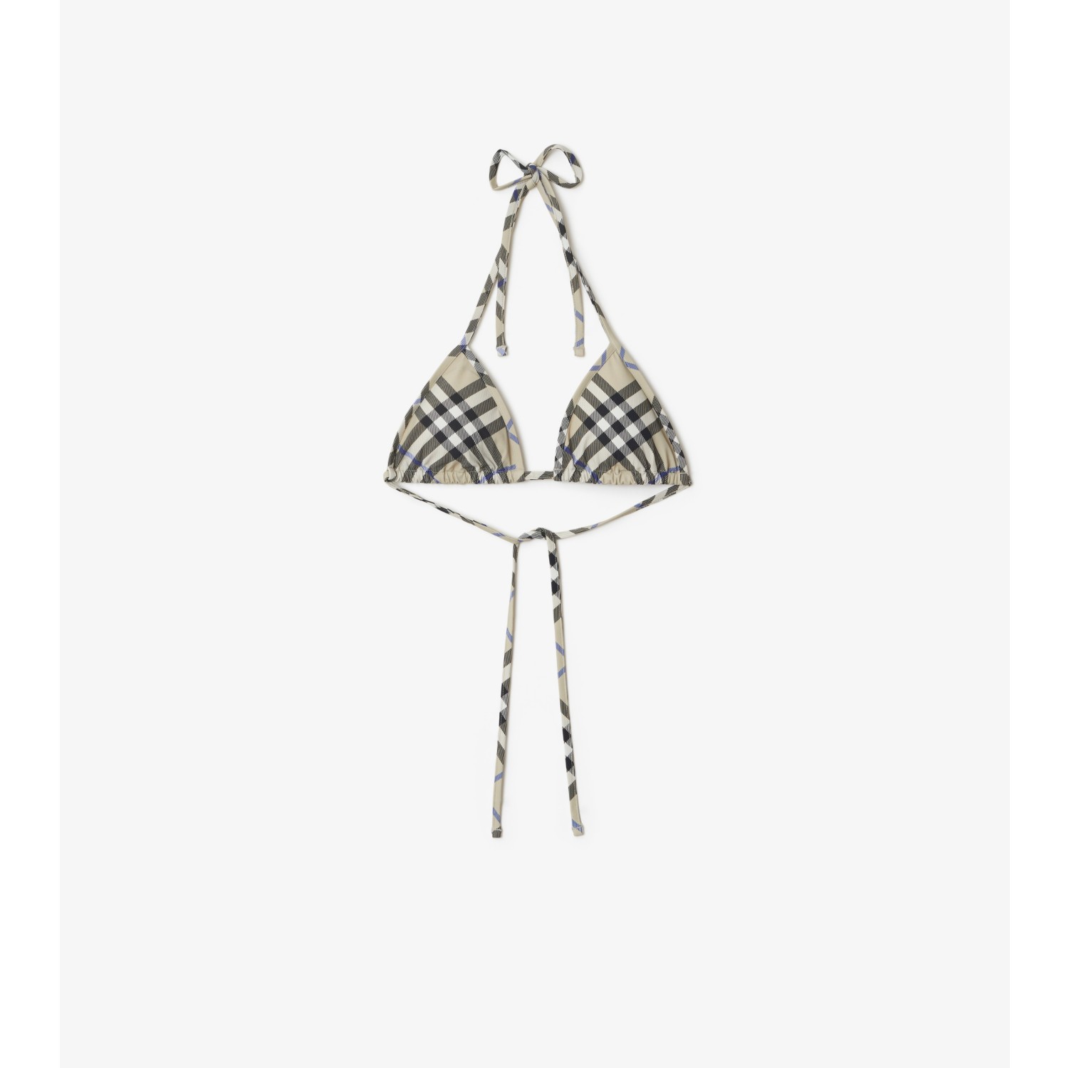 Check Bikini Top in Lichen - Women | Burberry® Official