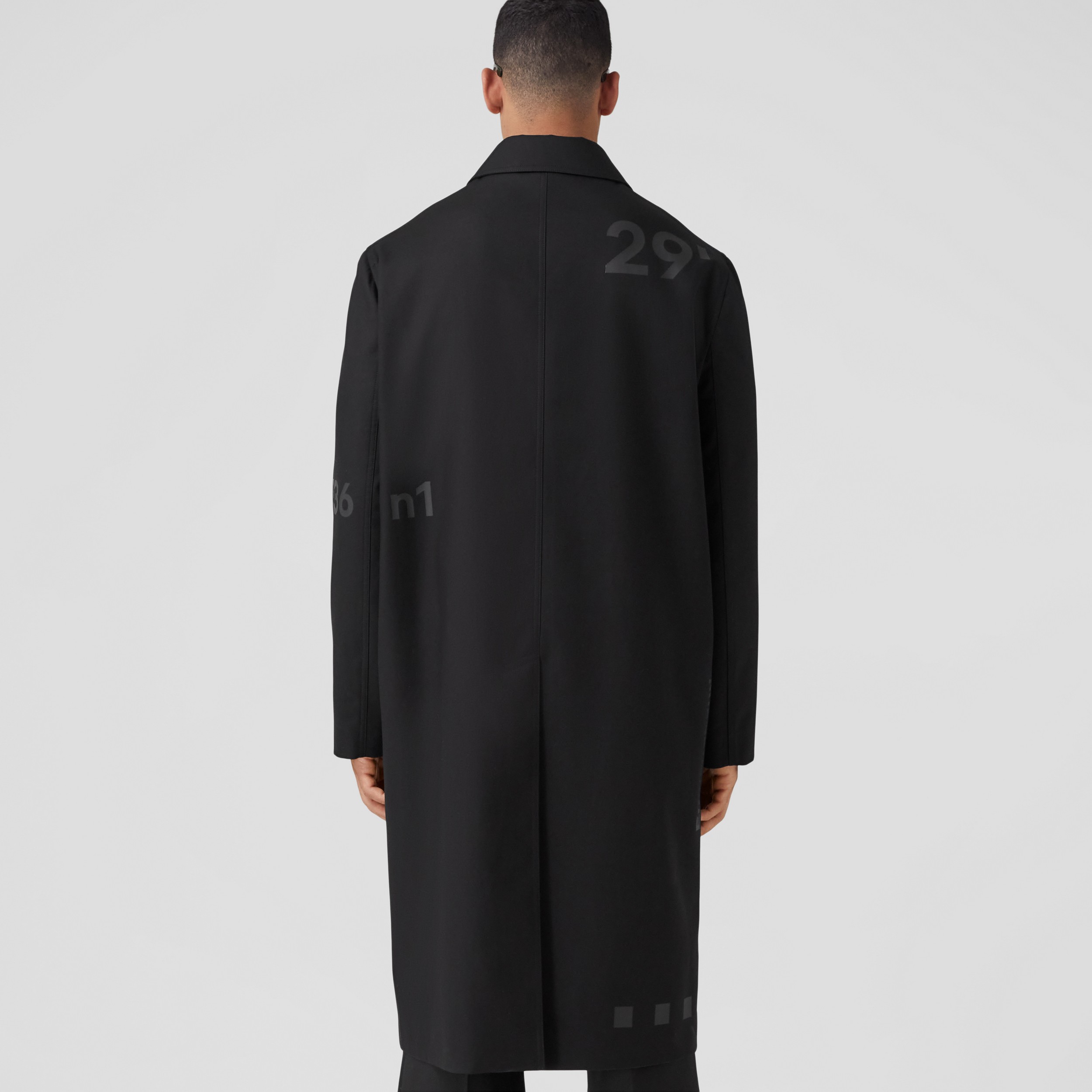 Coordinates Print Cotton Gabardine Car Coat in Black - Men | Burberry® Official - 3
