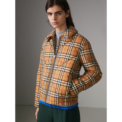 burberry roxwell vintage check hood thermoregulated quilted coat