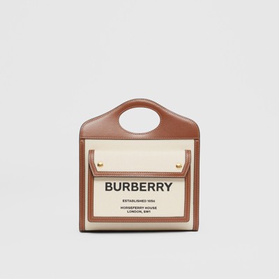 Burberry two tone canvas bag sale