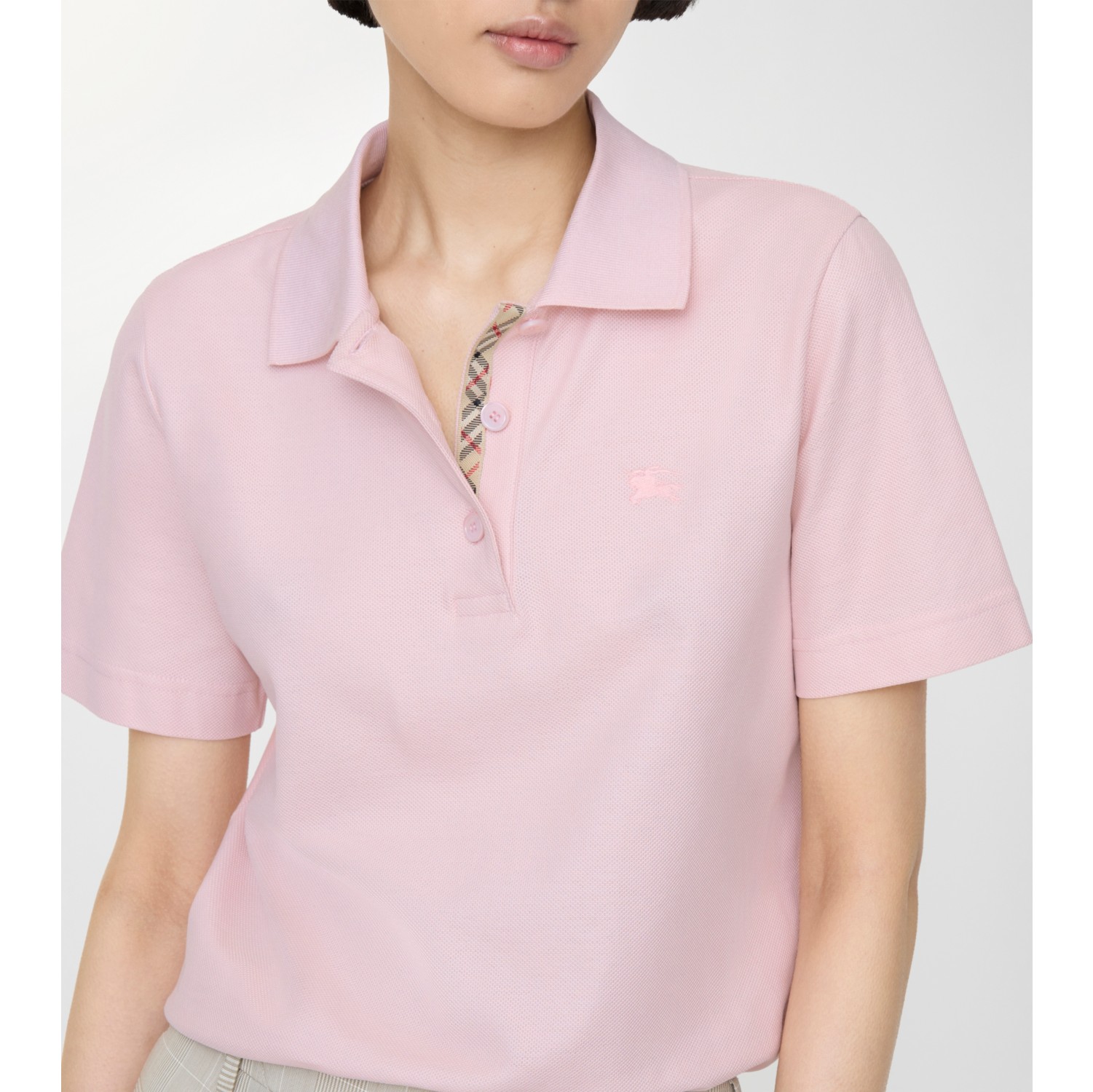 Cotton Polo Shirt in Mallow pink - Women | Burberry® Official
