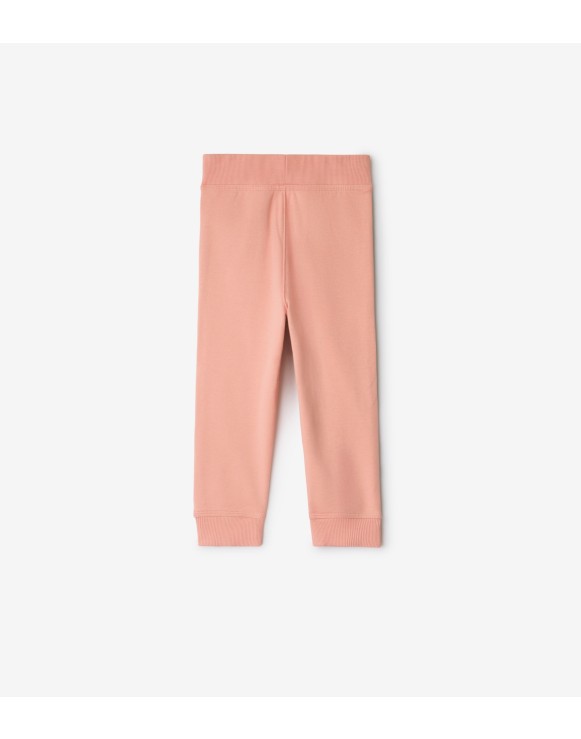 Check Trim Cotton Jogging Pants