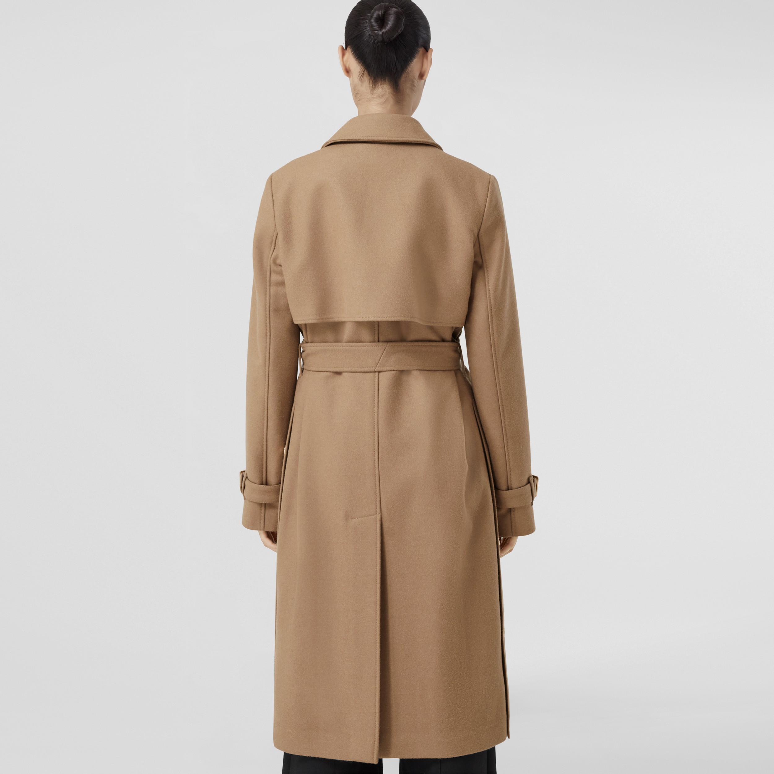 Wool Cashmere Tailored Coat in Camel Melange - Women | Burberry® Official - 3