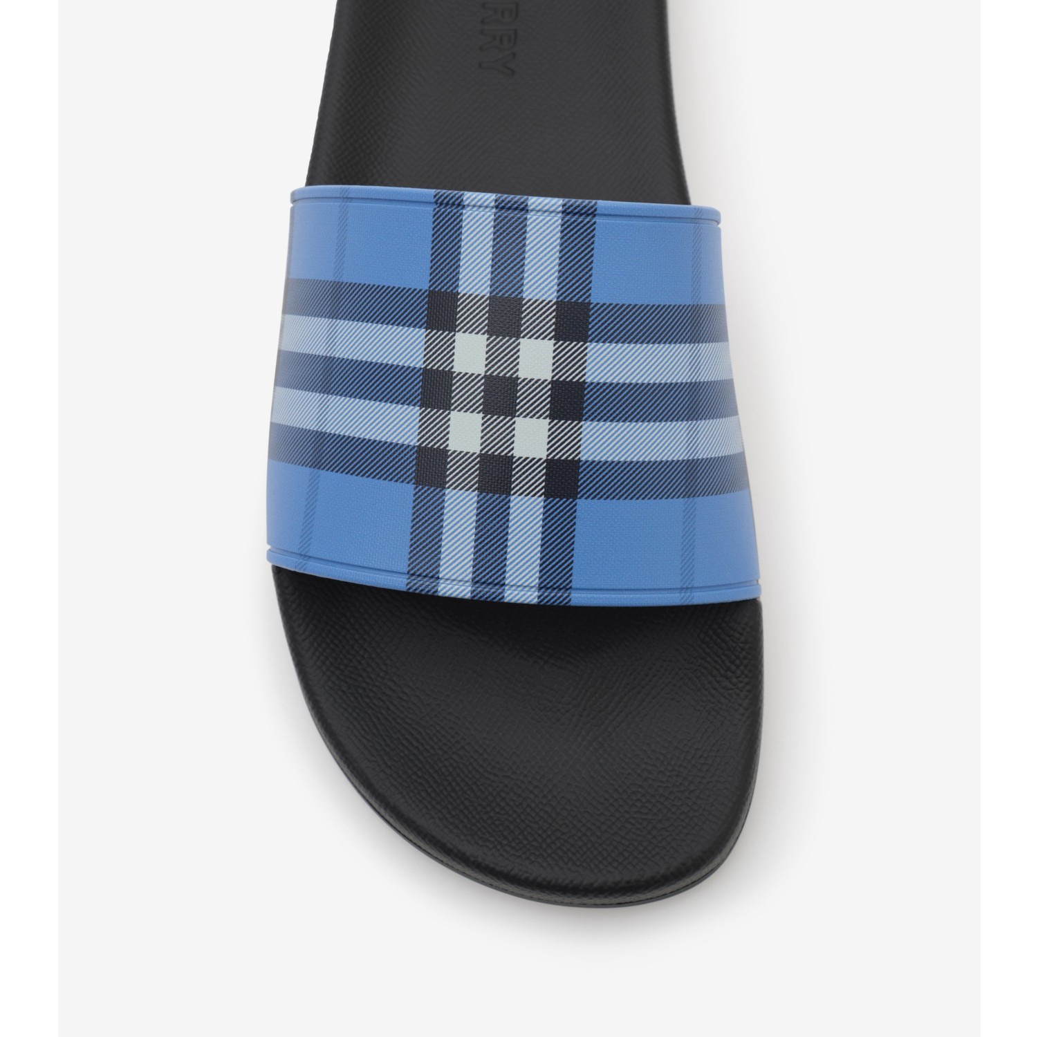 Check Slides in Cornflower blue - Men | Burberry® Official