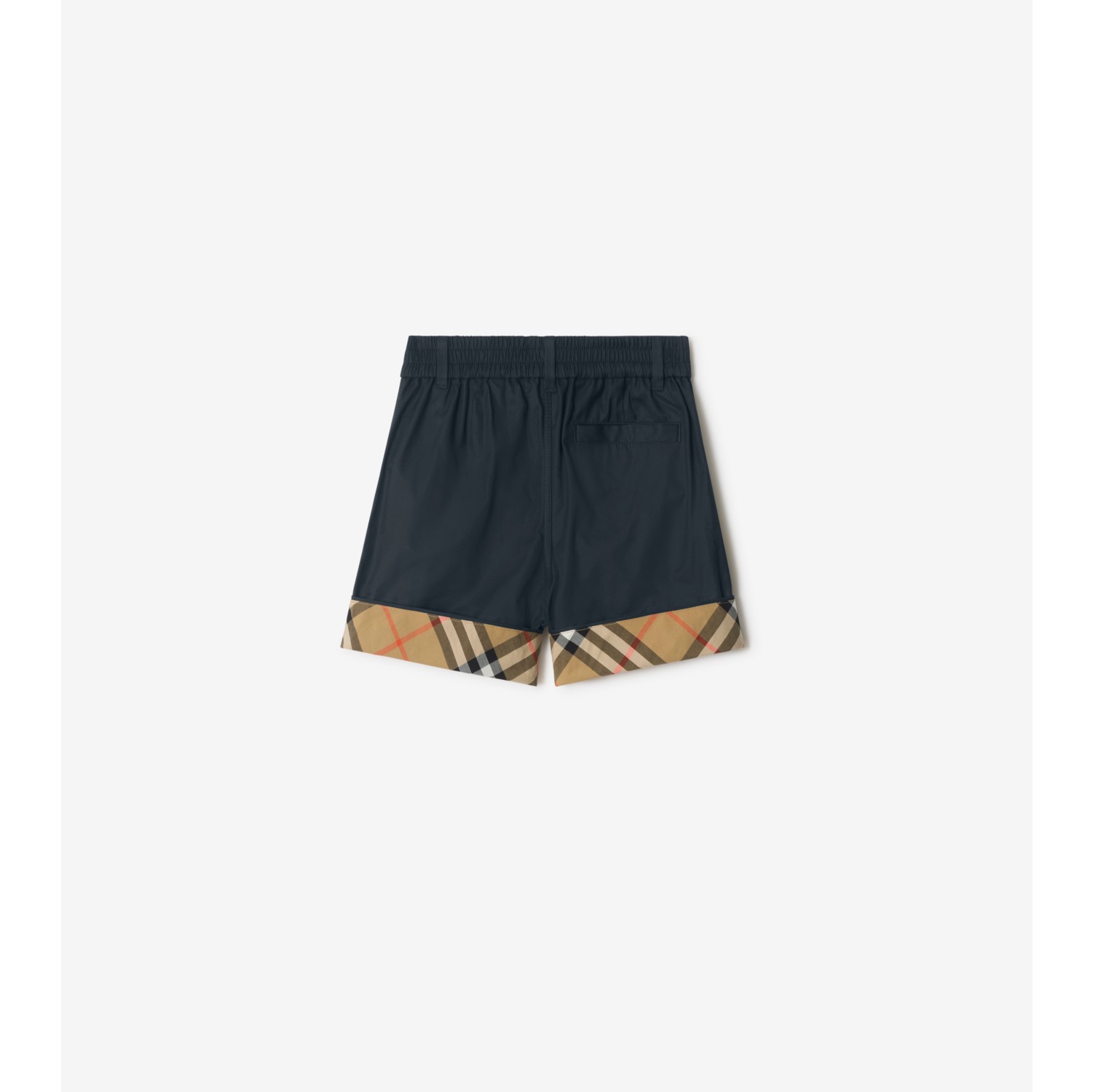 Baumwollshorts mit Check-Akzent