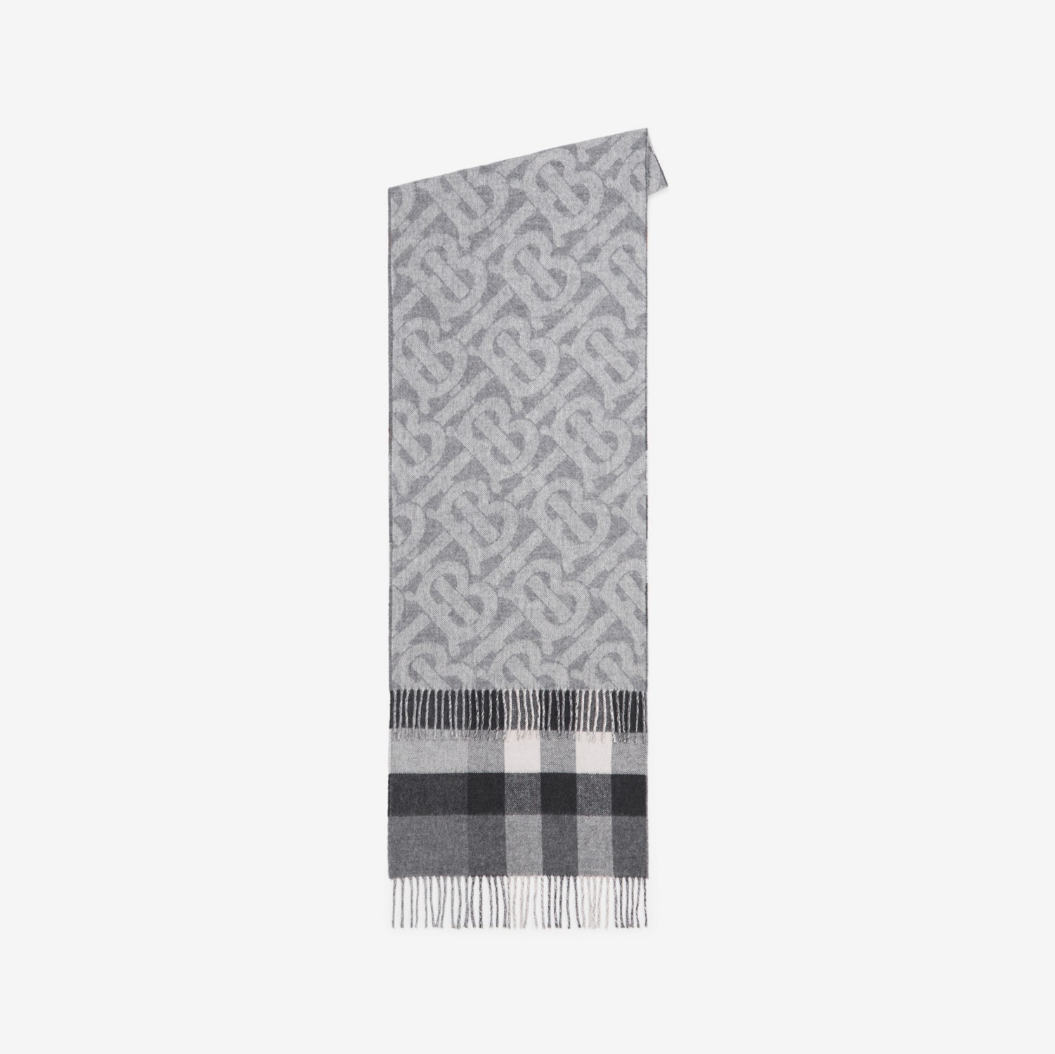 Check Cashmere Reversible Scarf in Mid Grey | Burberry® Official