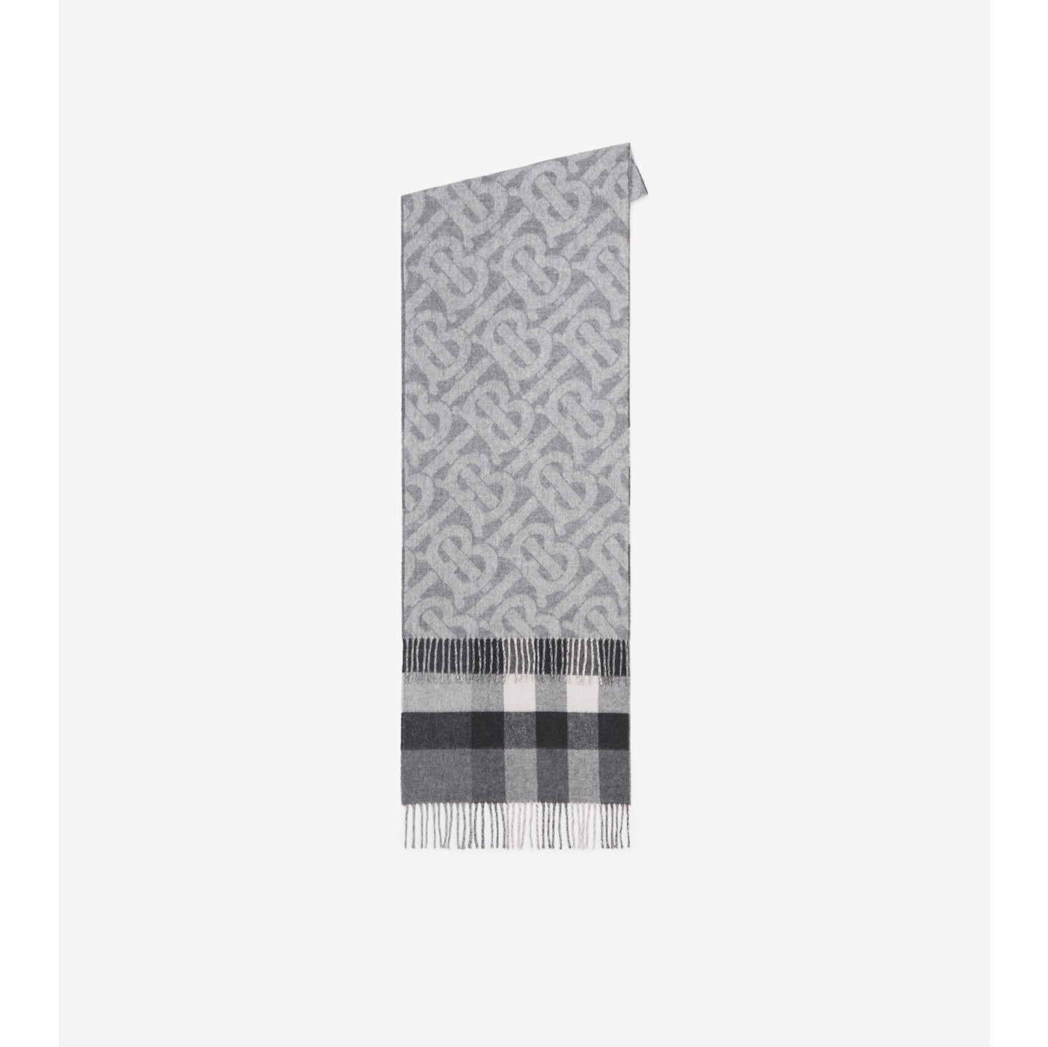 Check Cashmere Reversible Scarf in Mid grey Burberry Official