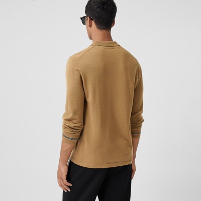 men's wool long sleeve polo shirts