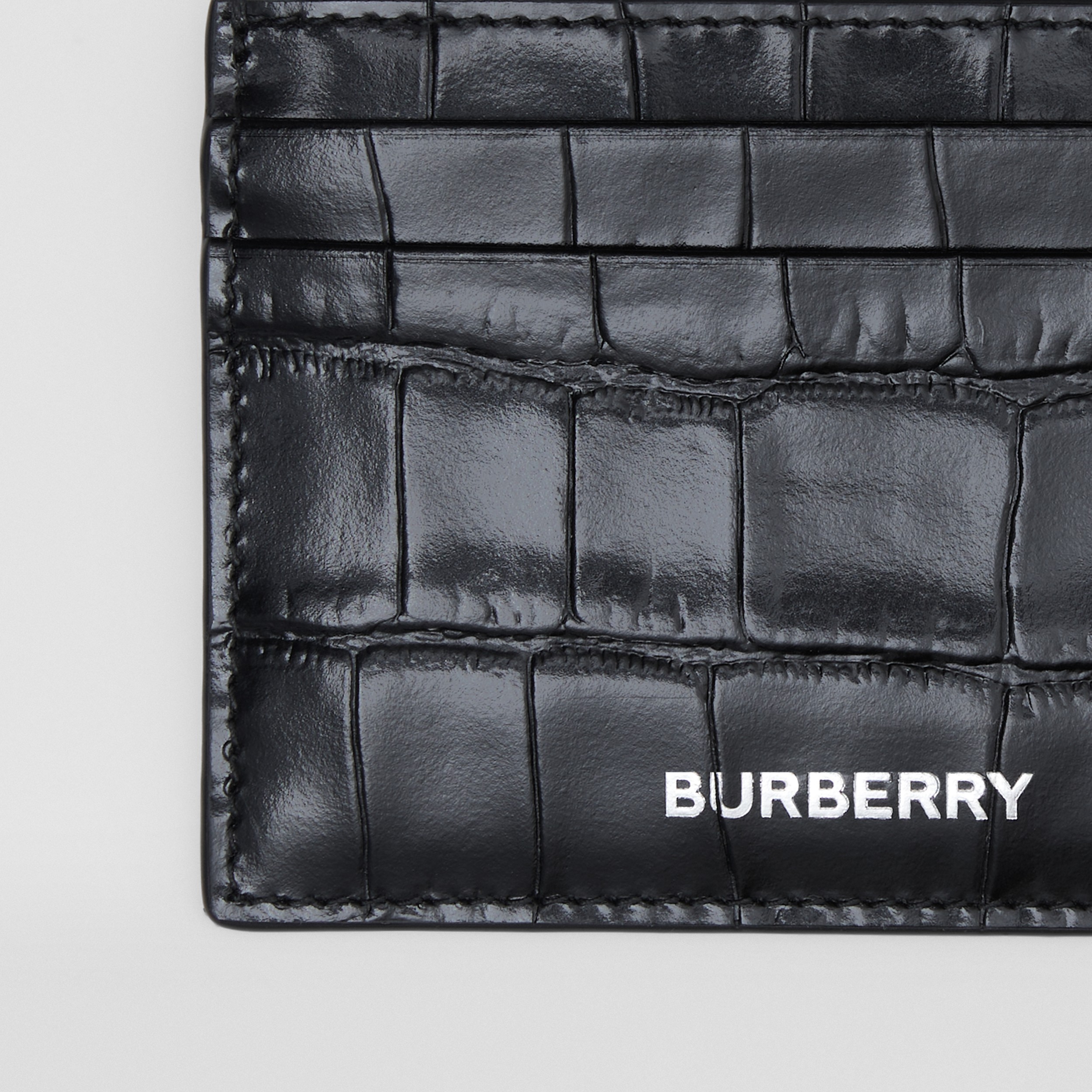 Embossed Leather Card Case in Black - Men | Burberry® Official - 2