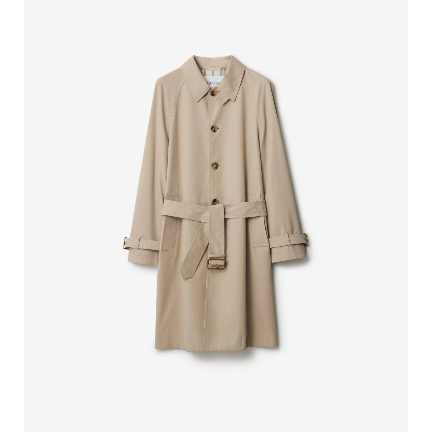 Car coat lungo in gabardine