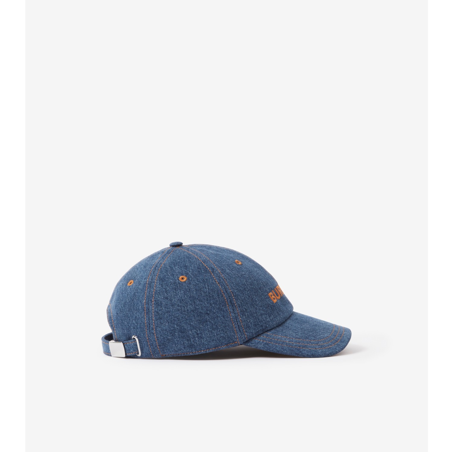 indigo Logo Embroidered Baseball Washed Official Cap Burberry® | Denim in