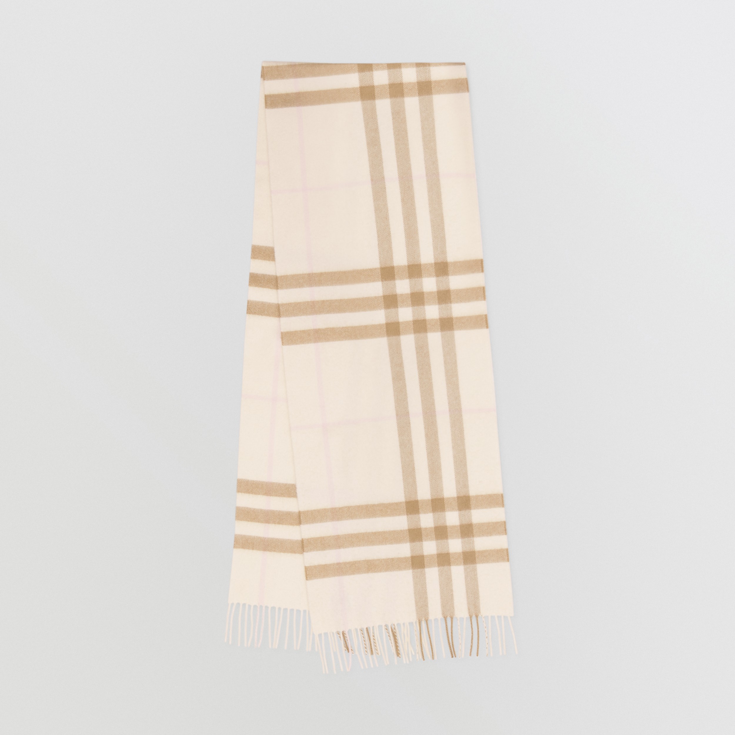 The Burberry Check Cashmere Scarf in White/alabaster | Burberry® Official