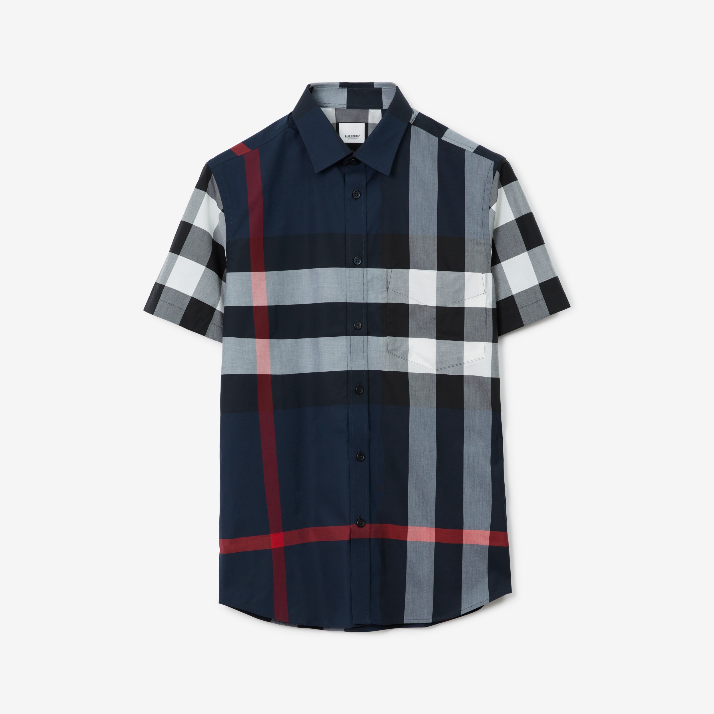 Short-sleeve Check Stretch Cotton Shirt in - | Burberry® Official