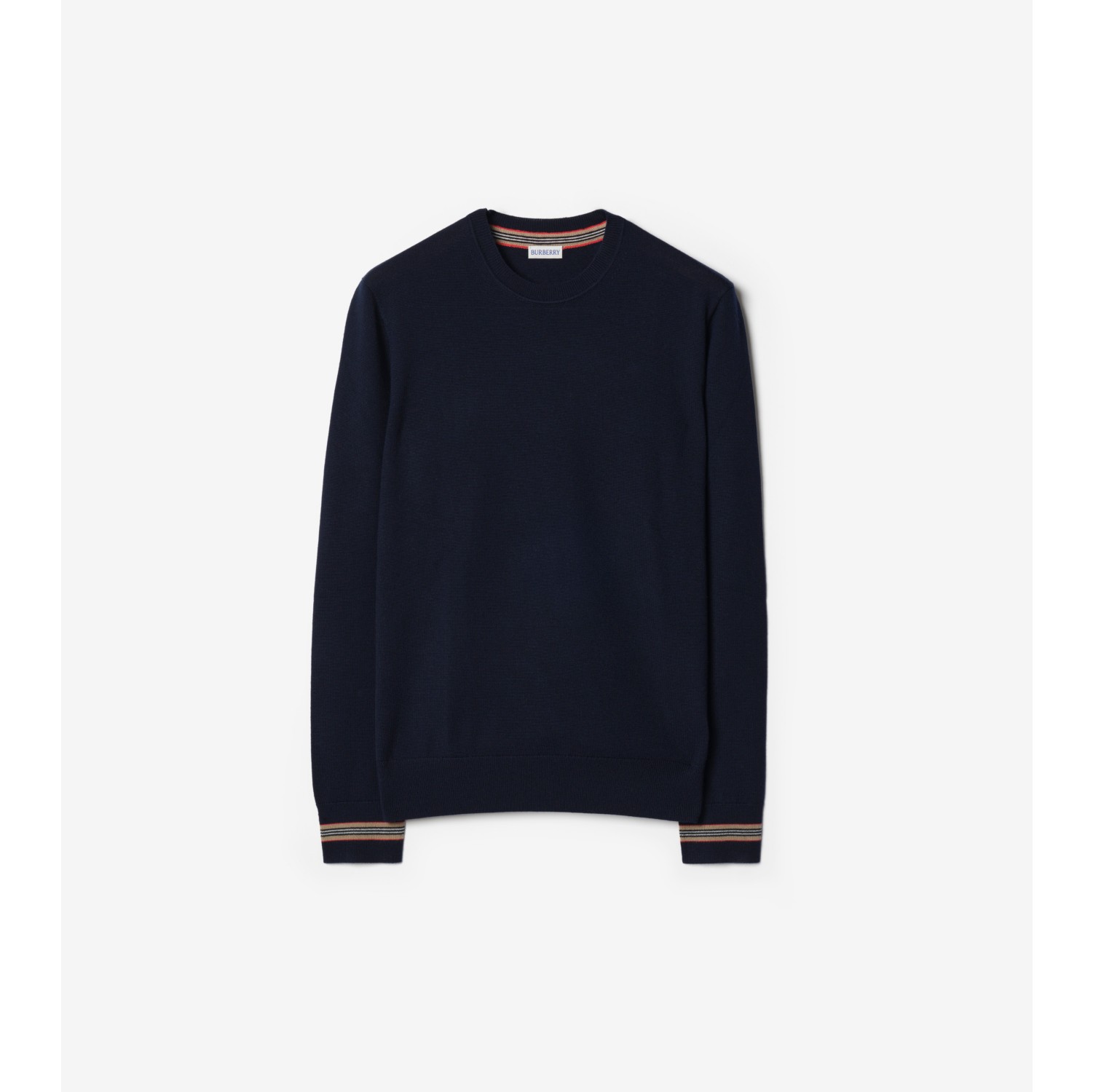 Icon Stripe Trim Wool Sweater