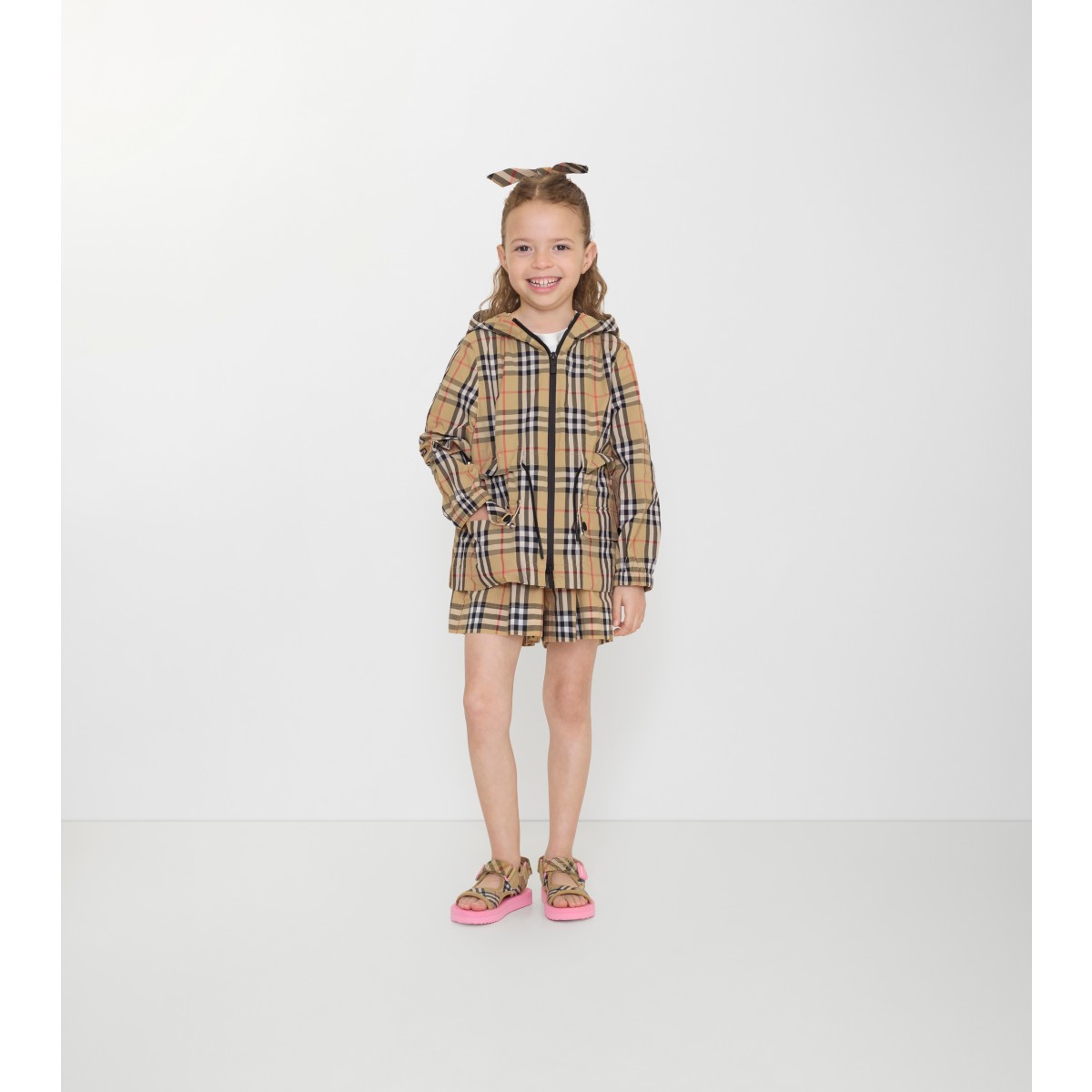  Check Nylon Hooded Jacket