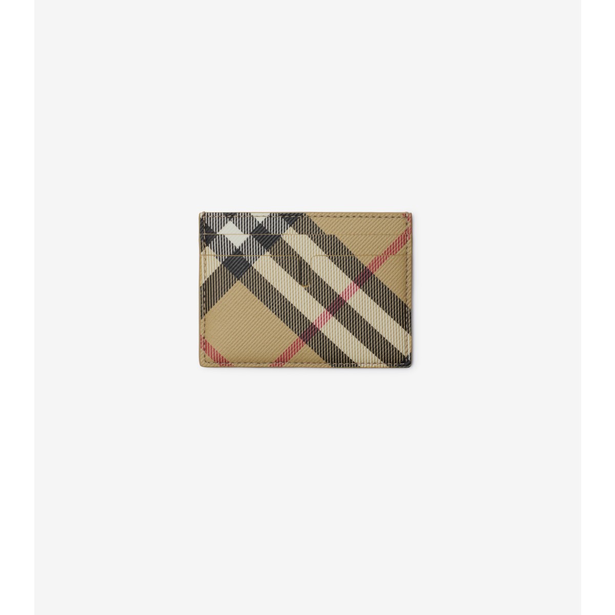 Shop Burberry Check Card Case In Sand