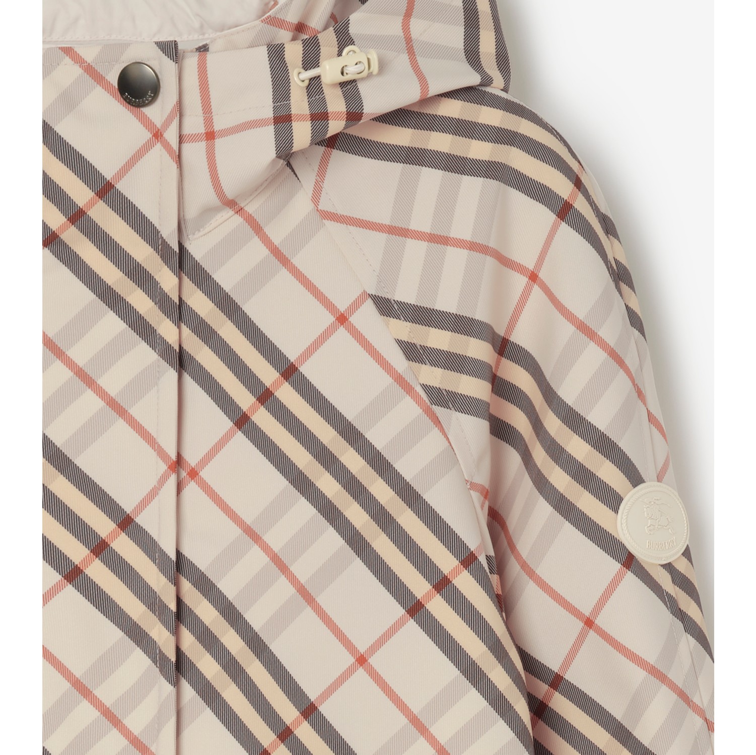 Reversible Check Hooded Jacket in Pebble beige - Women, Nylon | Burberry® Official