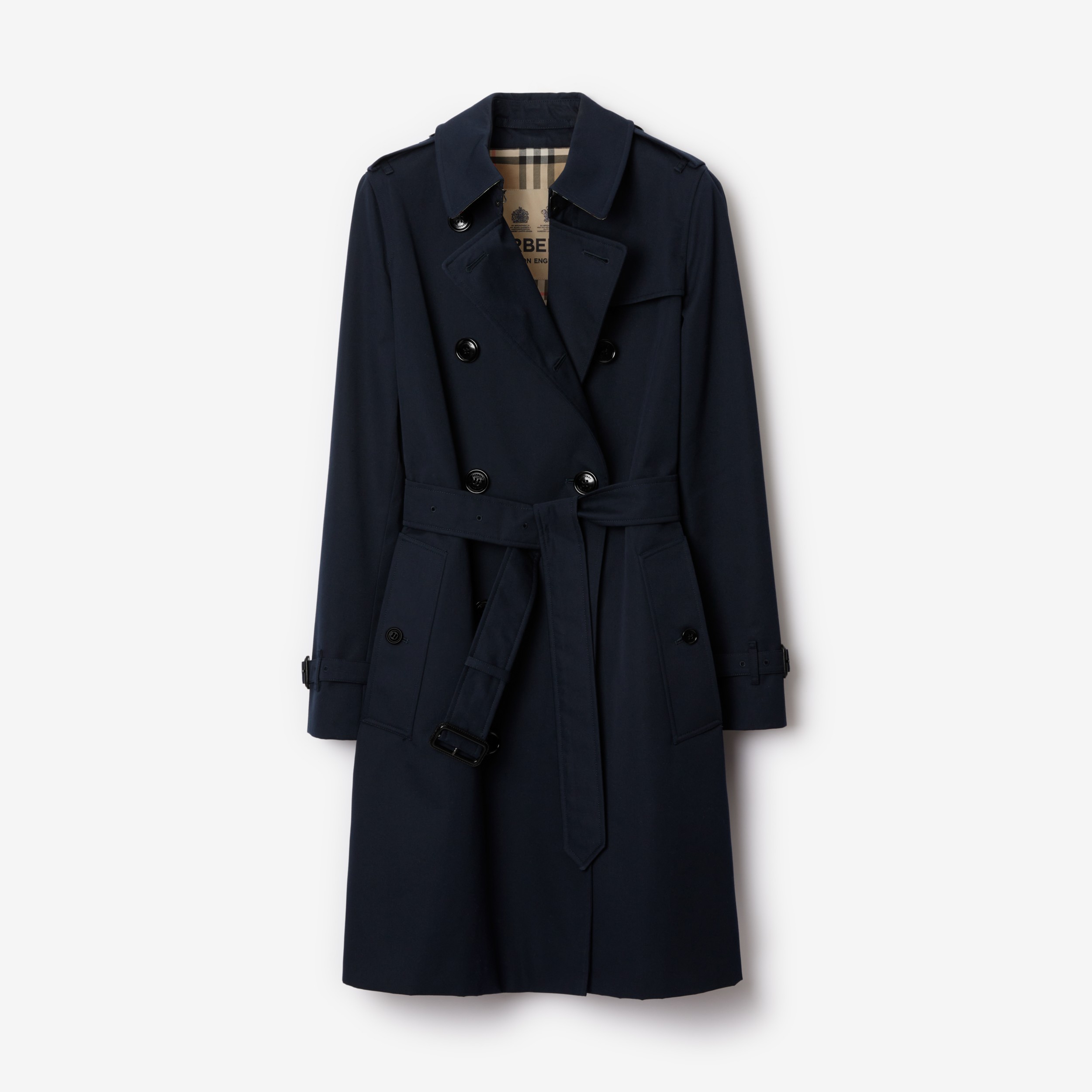 Arriba 32+ imagen burberry coat navy blue