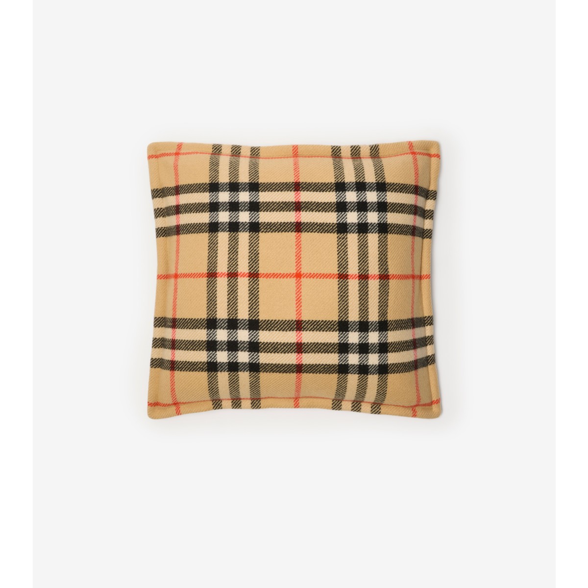 BURBERRY BURBERRY CHECK WOOL CASHMERE CUSHION 