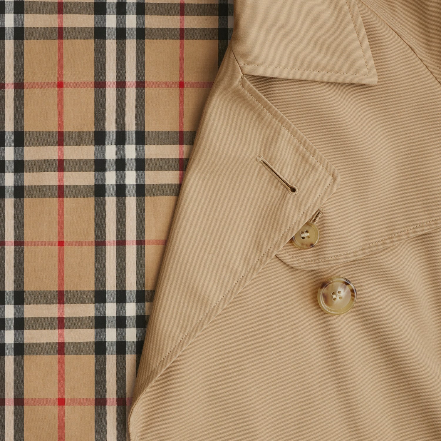 Cropped Gabardine Trench Jacket in Honey - Women, Cotton Cropped Gabardine Trench Jacket in Honey - Women, Cotton