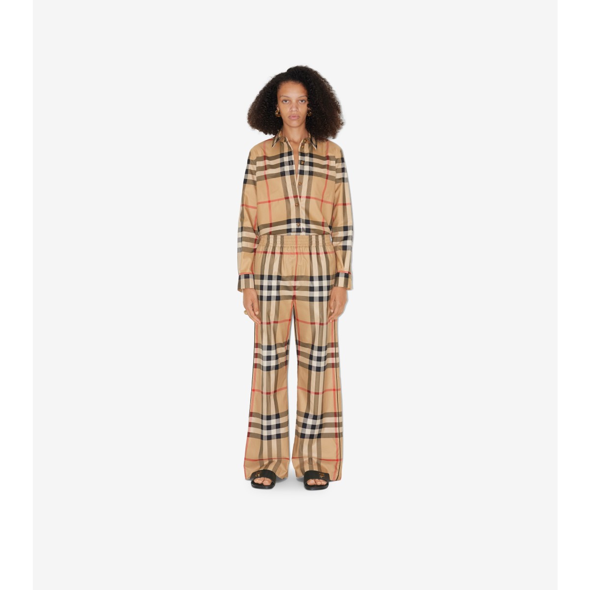  Check Cotton Trousers