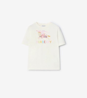 Multicolour Knight Cotton T-shirt in Chalk white | Burberry® Official