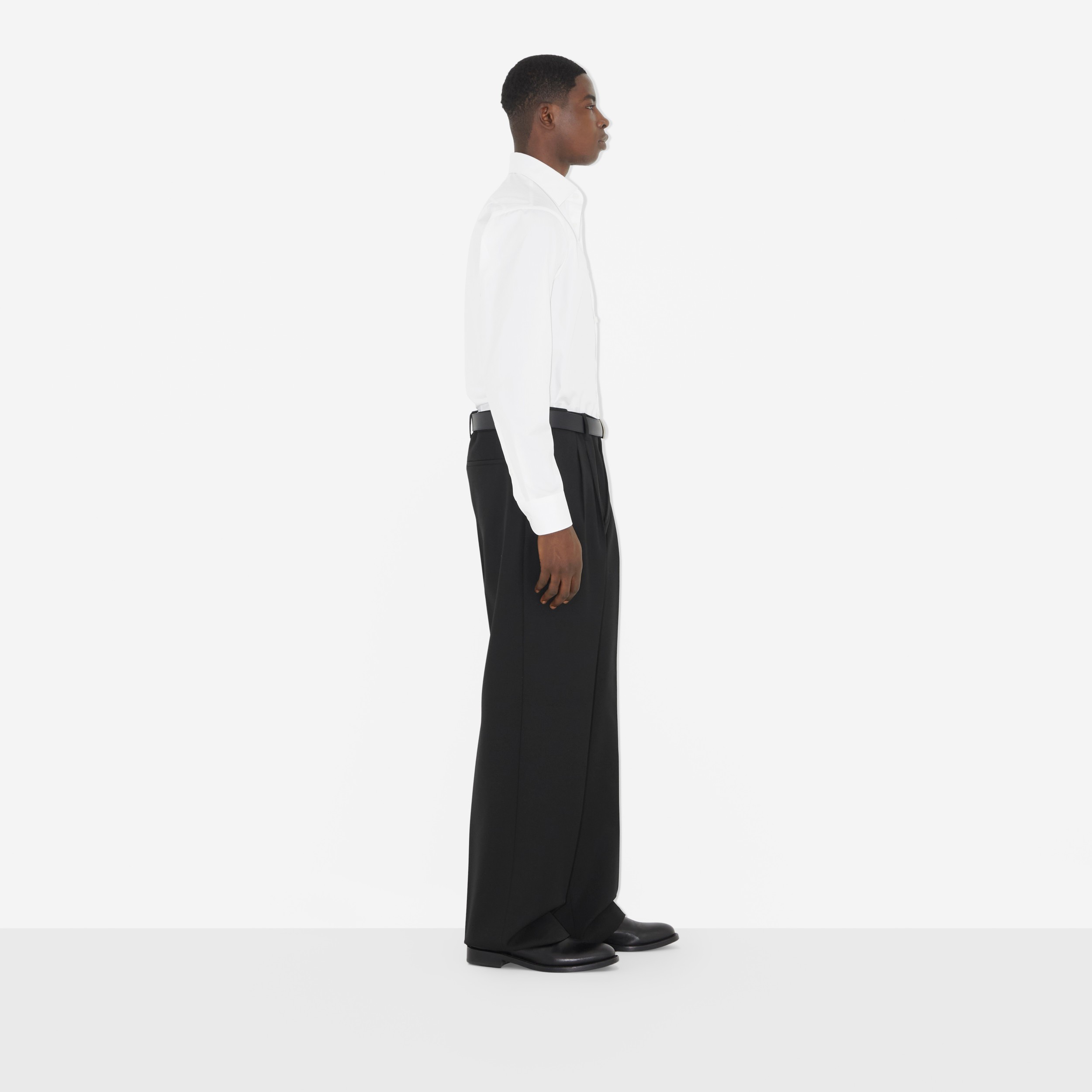 Cotton Poplin Slim Fit Shirt in White - Men | Burberry® Official - 3