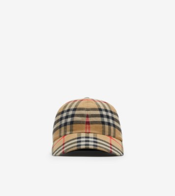 チェックコットン ベースボールキャップ (アーカイブベージュ) - メンズ | Burberry®公式サイト