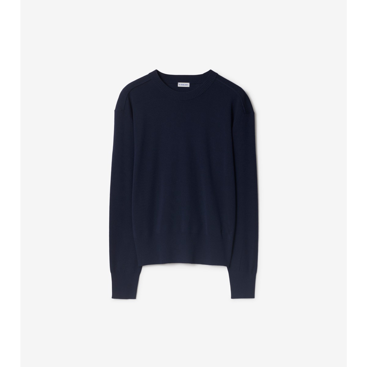 Shop Burberry Wool Sweater In Dark Navy