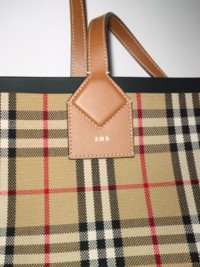 Burberry Check Bag with Personalisation on front handle, available through Burberry Services