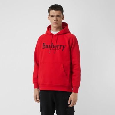 red burberry hoodie