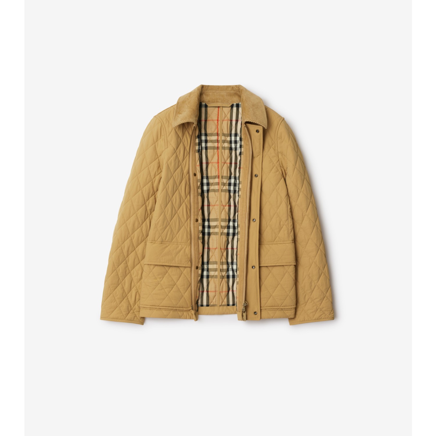 Quilted Nylon Jacket in Flax Sand Women Burberry Official