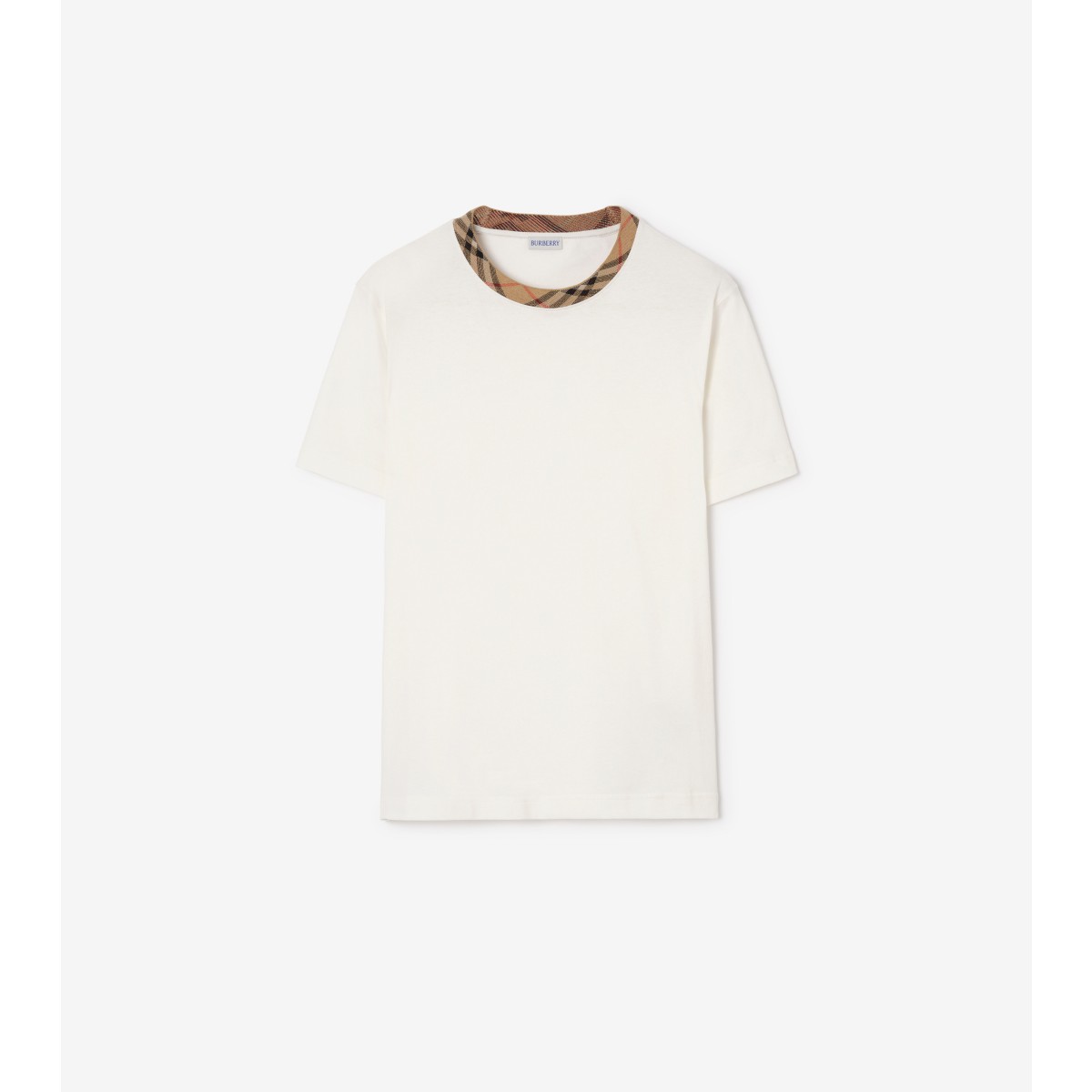  Check Trim Cotton T-shirt