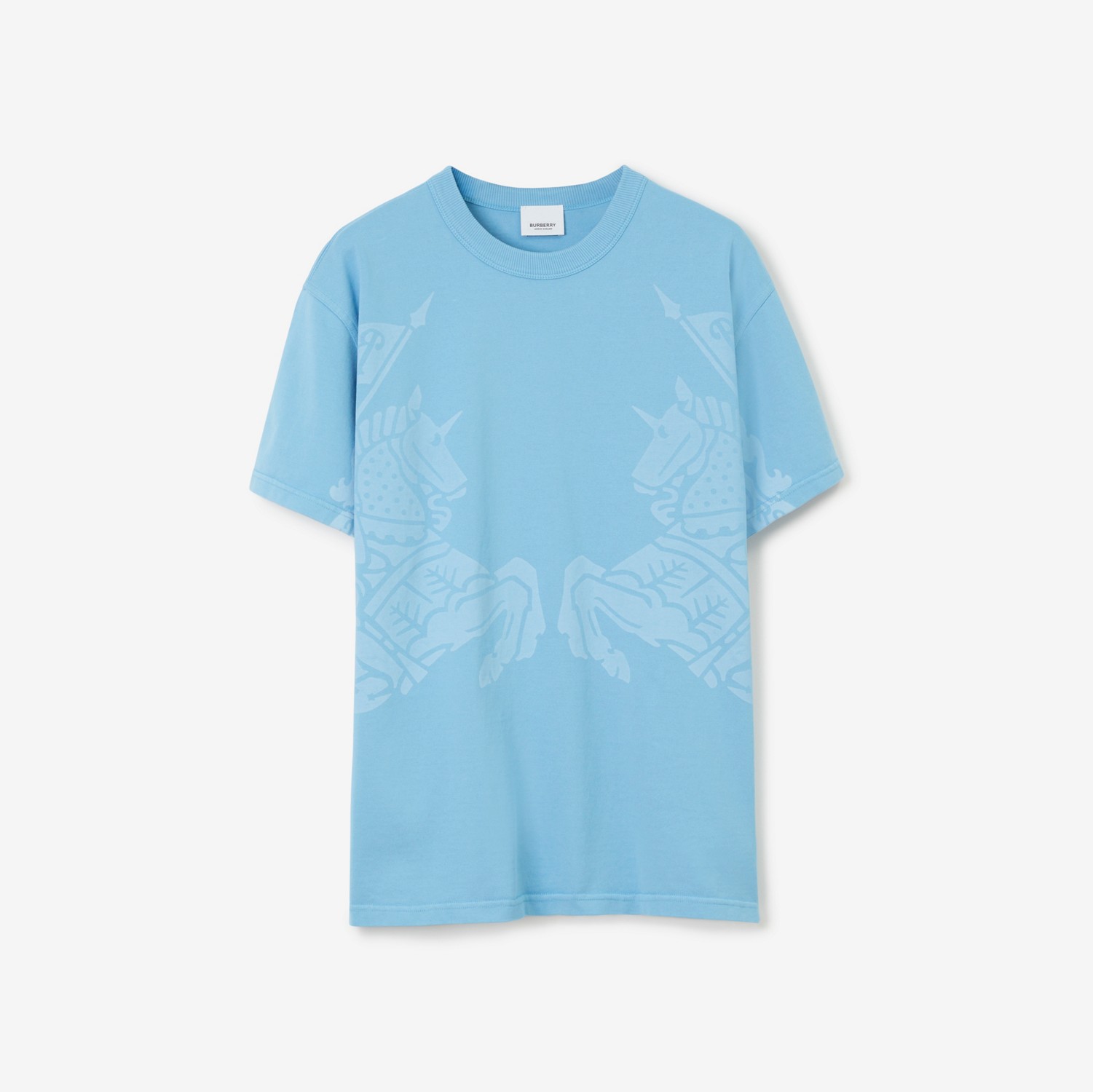 EKD Print Cotton Oversized T-shirt in Cool Denim Blue - Women | Burberry® Official