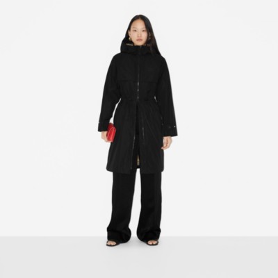 Burberry Ekd Embroidered Coat In Black