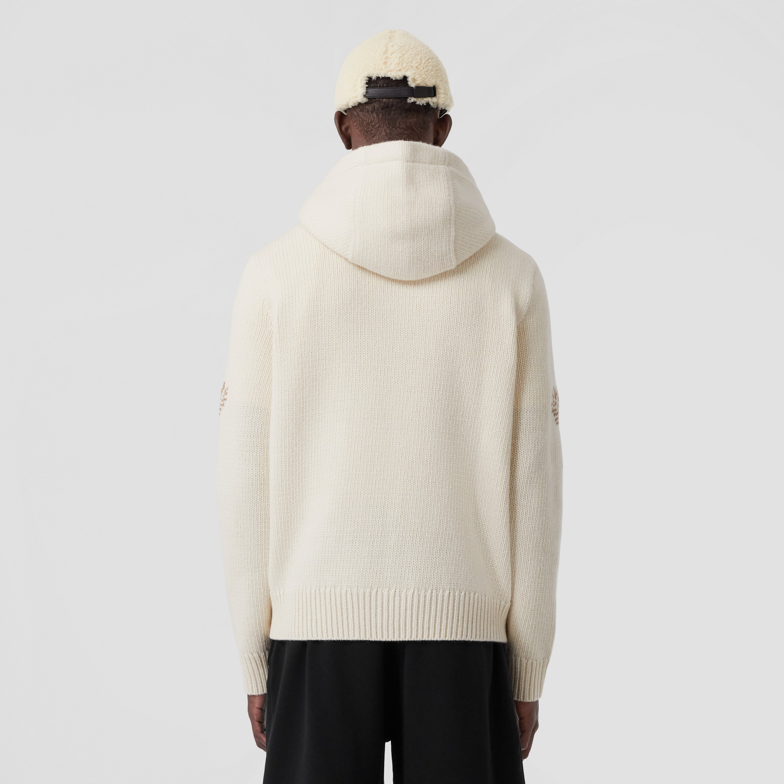 Hoodie en laine avec emblème du Cavalier (Blanc) - Homme | Site officiel Burberry® - 3