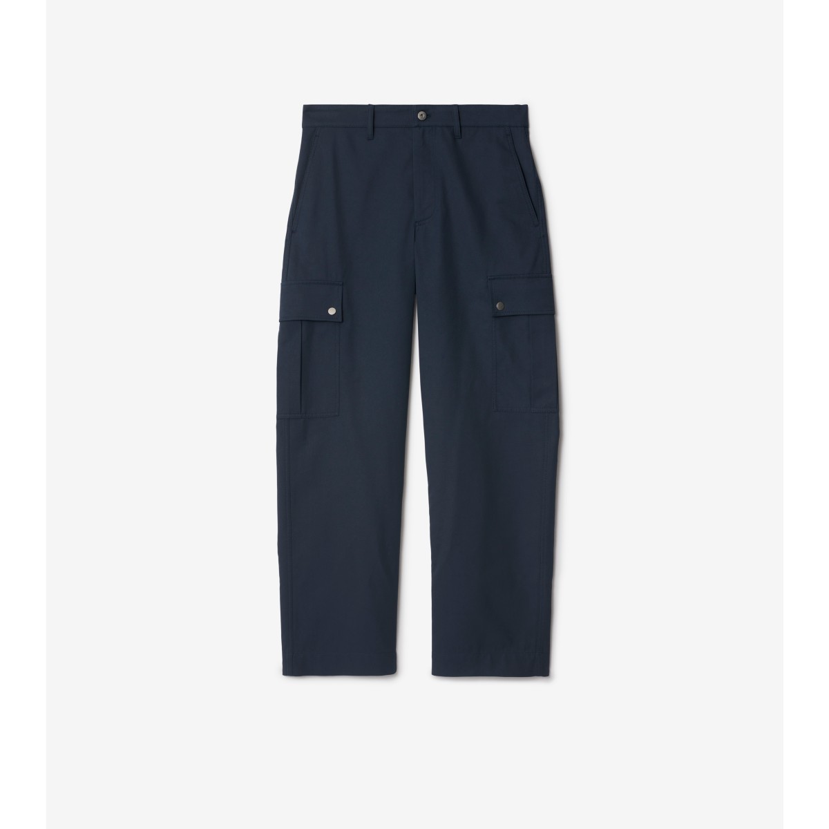 Burberry Cotton Blend Cargo Trousers In Blue